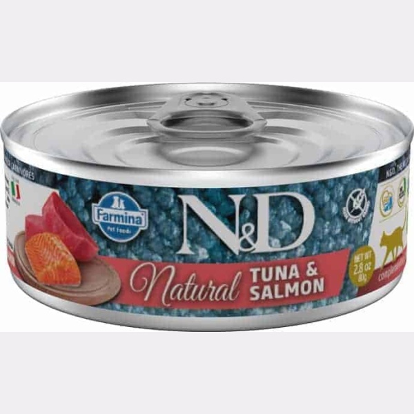 Farmina N&D Naturel tonijn & zalm natvoer kat