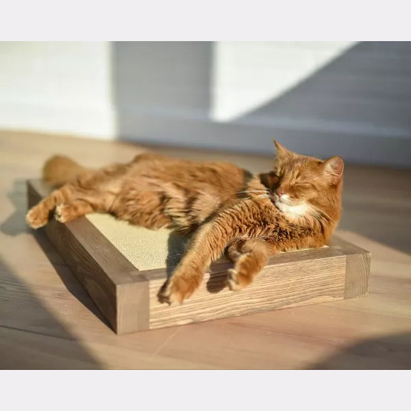 Cat-On houten krabplank in essen walnoot